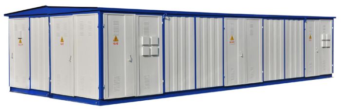 Complete transformer substations KTPB-400...2500/10(6)0.4 U1 (for city networks) block type