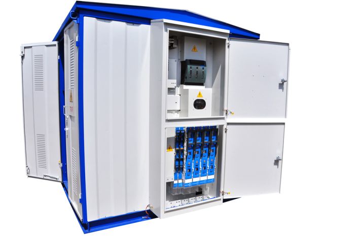 Complete transformer substations KTP-2-25...630/10(6)0.4 U1 (pass-through kiosk type)