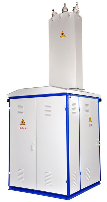 Complete transformer substations KTPU-1-25...2500/10(6)0.4 U1 (dead-end kiosk type)